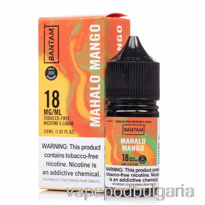 Vape 10000 Дръпки Mahalo Mango Salts - Bantam Vape - 30ml 48mg